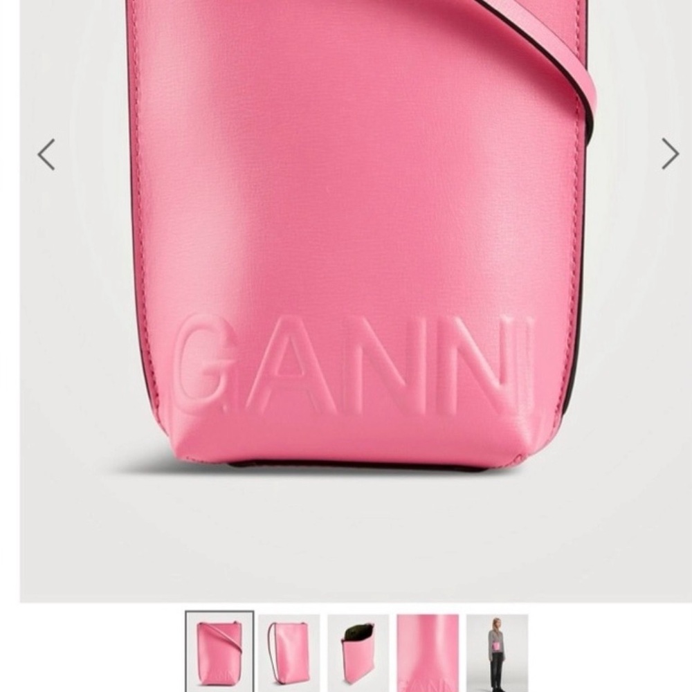 Ganni Bubblegum Pink Embossed Crossbody Bag